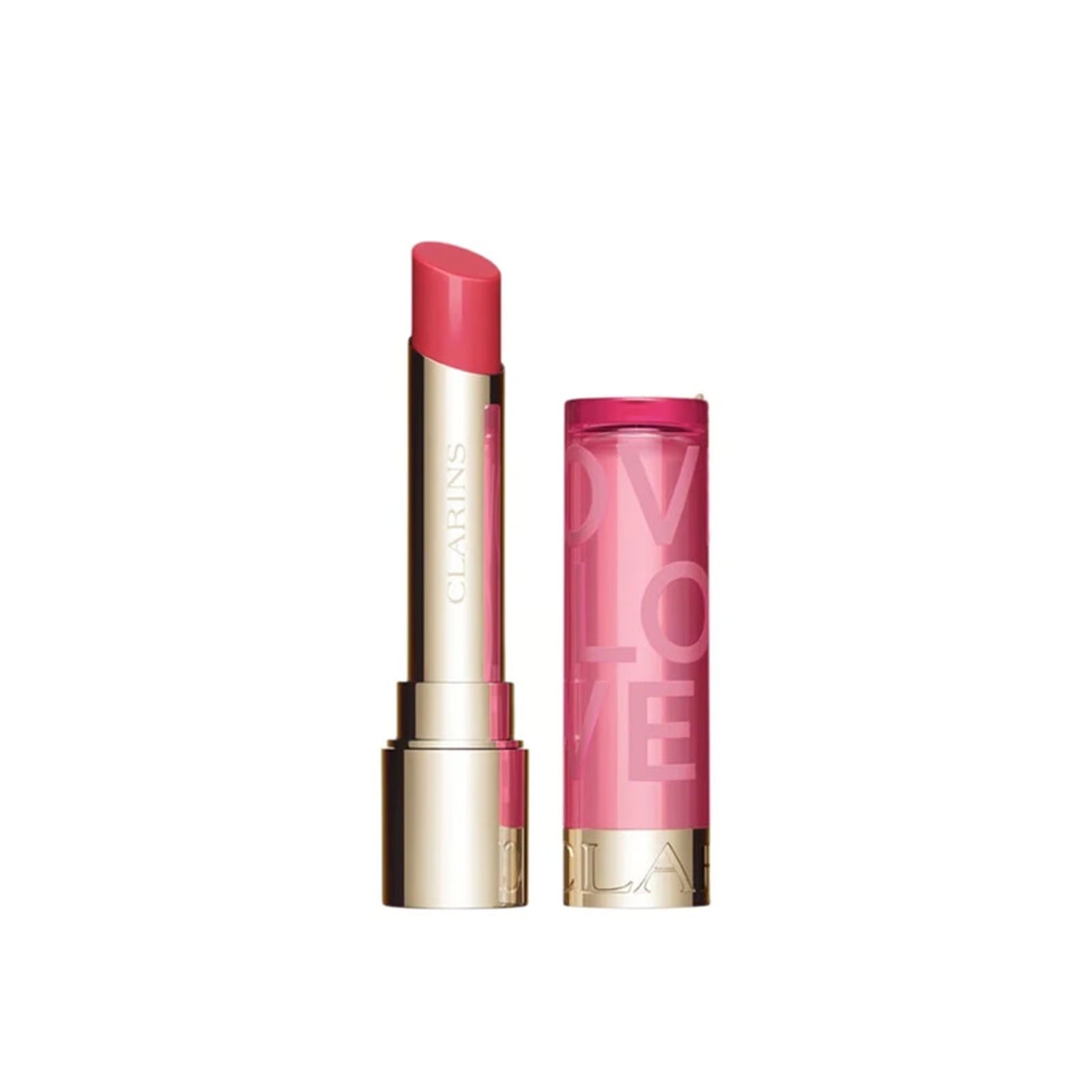 Clarins Lip Oil Balm in 08 Rosy Kiss, 2.9g tube packaging
