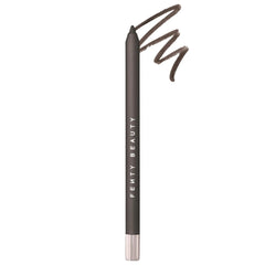 Fenty Beauty Trace'd Out waterproof lip pencil in dark coal shade, featuring a sleek, longwear design for precise lip lining.