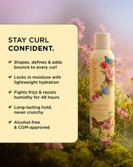 DesignMe Bounce.Me Curl Mousse in 255ml container, showcasing its lightweight, foamy texture for enhancing natural curls.