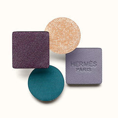 Hermès Ombres d'Hermès limited edition eye shadow quartet with four shades, featuring elegant packaging and eyeshadow swatches.