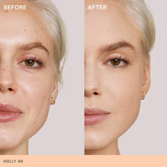 Ilia Skin Rewind blurring foundation and concealer complexion stick in various shades, displayed with a natural light background.