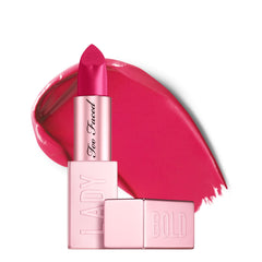 Too Faced Lady Bold Lipstick in various shades, featuring smooth, colorful lipstick tubes perfect for vibrant beauty looks.