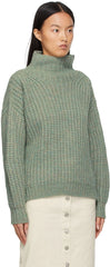 Isabel Marant Iris knit turtleneck sweater in cozy wool, featuring a classic design with a high neckline and textured pattern.