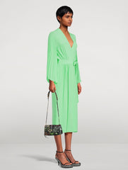 Dries Van Noten Dooley dress in size 36, new with tags, shown on a hanger with a lightweight, patterned fabric and elegant silhouette.