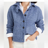The Great the shrunken hearth cardigan - saltwater blue Size S