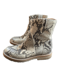 Maison Martin Margiela snakeskin ankle boots in size 35.5, featuring a sleek design and textured snakeskin pattern.