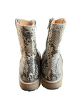 Maison Martin Margiela snakeskin ankle boots in size 35.5, stylish leather boots with snakeskin pattern and pointed toe design.