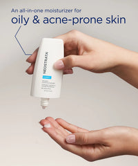 Neostrata Clarify Mandelic Clarifying Hydragel in 50ml jar, shown with hand for scale, highlighting the skincare product's texture and packaging.