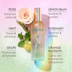 Caudalie Beauty Elixir Prep and Glow Face Mist in 100ml, refreshing spray with herbal ingredients for radiant skin.