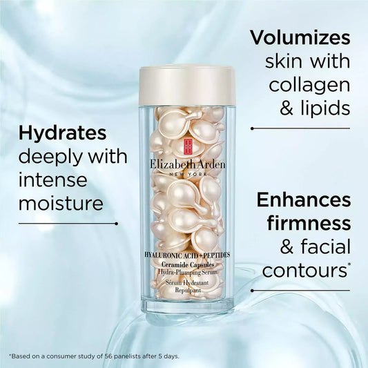Elizabeth Arden Hyaluronic Acid + Peptides Ceramide Capsules Hydra-Plumping Serum 60 caps NIB
