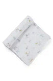 Pehr Springtime Friends swaddle blanket, 46x46 inches, soft and colorful home textile with playful spring-themed designs.
