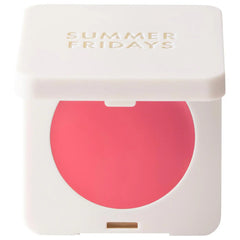 Summer Fridays Blush Butter Balm in pink sunset shade, a nourishing beauty balm with a soft pink hue and smooth texture.