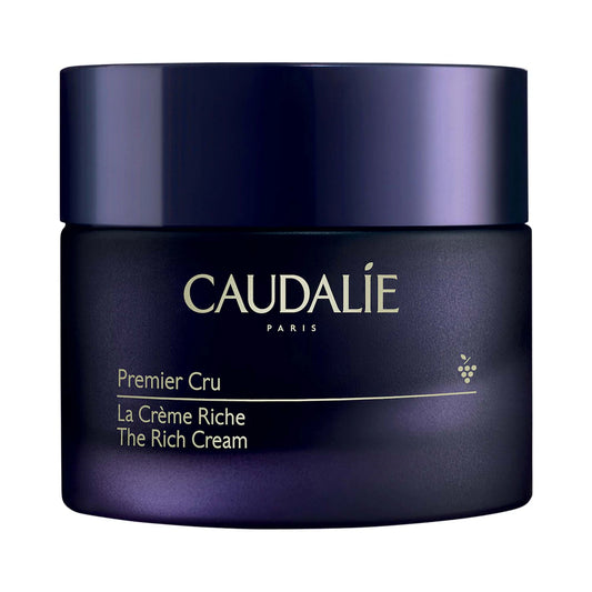 Caudalie Premier Cru The Rich Cream 50ml jar showing the luxurious skincare product with a sleek, elegant design.