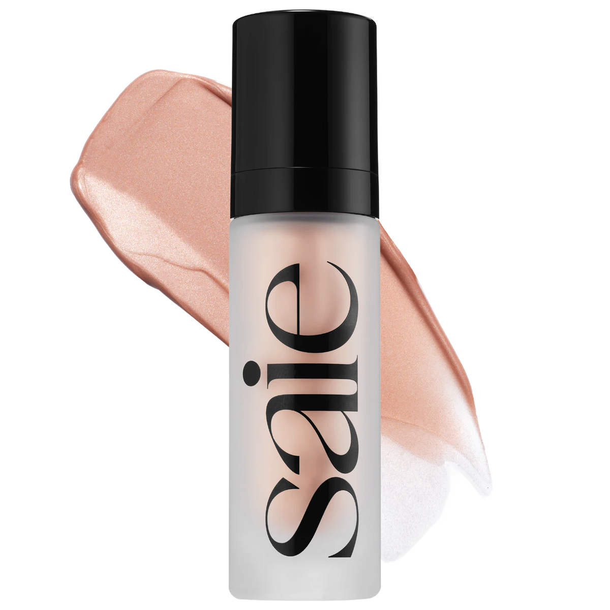 Saie Glowy Super Gel in Rose Glow shade, a radiant beauty highlighter with a dewy finish and natural glow effect.