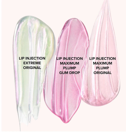 Too Faced Plump & Go Ultimate Travel Plumping Gloss Set with multiple glosses in sleek tubes, new in box.