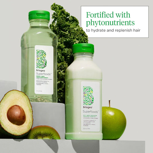 Briogeo  Superfoods Apple, Matcha + Kale Replenishing Shampoo + Conditioner Duo NIB