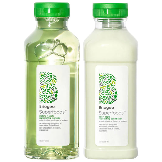 Briogeo  Superfoods Apple, Matcha + Kale Replenishing Shampoo + Conditioner Duo NIB