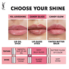 Yves Saint Laurent YSL Candy Glaze Lip Gloss Stick in various shades, showcasing vibrant colors and glossy finish.