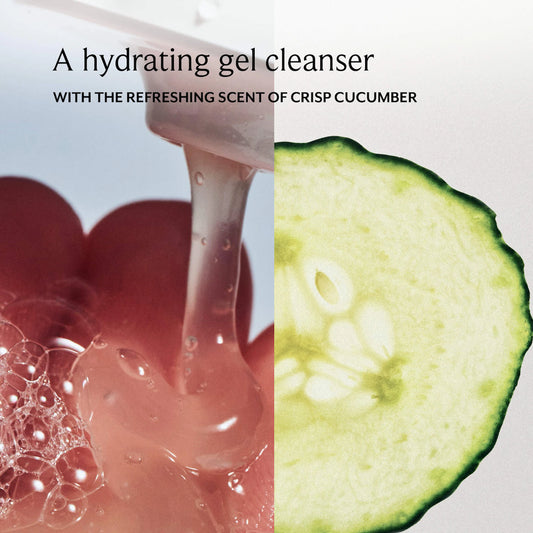 Fresh Soy Hydrating Gentle Face Cleanser in a 150ml bottle, with a clear, soft-textured gel and minimalist packaging.