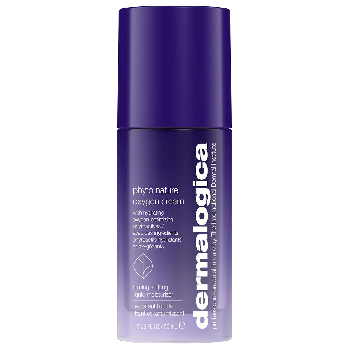 Dermalogica Phyto Nature Oxygen Cream 50ml jar, natural skincare product with a sleek white container and green accents.