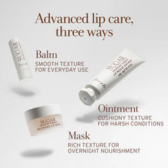 Fresh Sugar Advanced Therapy Lip Rescue Ointment in a sleek jar, showcasing smooth, nourishing lip treatment for hydration and softness.