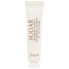 Fresh Sugar Advanced Therapy Lip Rescue Ointment jar with a clear lid, showcasing the nourishing lip treatment for dry lips.