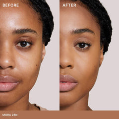 Ilia Skin Rewind Blurring Foundation and Concealer Complexion Stick in various shades, displayed with open packaging and product tips.