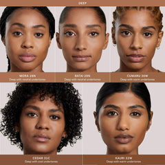 Ilia Skin Rewind Blurring Foundation and Concealer Complexion Stick in multiple shades, displayed with the product packaging on a white background.