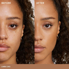 Ilia Skin Rewind Blurring Foundation and Concealer Complexion Stick in multiple shades, displayed with open and closed sticks.