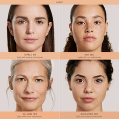Ilia Skin Rewind Blurring Foundation and Concealer Complexion Stick in multiple shades, new in box, displayed with close-up of product packaging