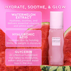 Glow Recipe Watermelon Pink Juice oil-free moisturizer in a refillable container, showing the fresh pink gel texture.