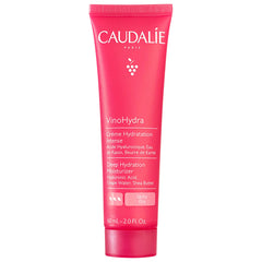 Caudalie VinoHydra Deep Hydration Moisturizer jar with white lid and clear label, showing the skincare product on a white background.