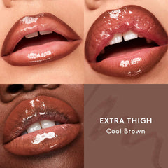 Fenty Beauty Trace'd Out waterproof lip liner pencil in various shades, shown in close-up with sharpened tip and vibrant color.