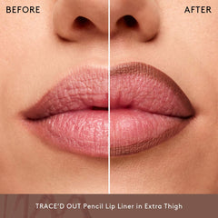 Fenty Beauty Trace'd Out Waterproof Lip Liner pencil in various shades, longwear and smudge-proof, with sharpener included.