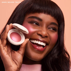 Rare Beauty Soft Pinch Luminous Powder Blush in Truth shade, new in box, with sleek compact and soft pink hue visible.