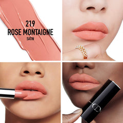 Refillable Dior Rouge Dior lipstick in satin and matte shades, new in box, showcasing the elegant packaging and color variety.