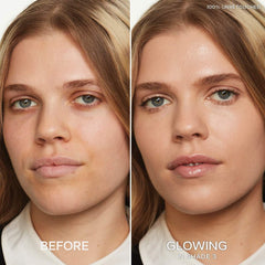Saie Slip Tint Radiant All-Over Concealer in various shades, featuring a sleek compact with a smooth, luminous finish.