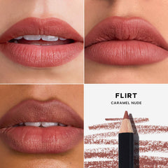 Saie Lip Liner 101 creamy nourishing lip pencil in various shades, close-up image showing the product's smooth texture and color options.