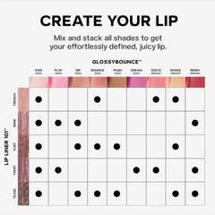 Saie Lip Liner 101 in various shades, featuring a creamy, nourishing texture, shown in close-up with the product tip visible.
