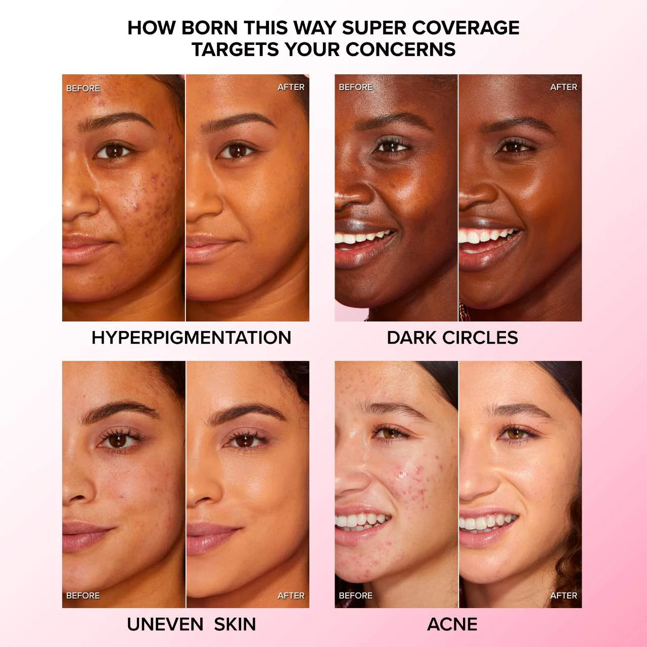 Too Faced Born This Way Super Coverage Concealer in various shades, new in box, with a sleek applicator and creamy texture.