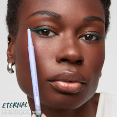 Kosas Soulgazer waterproof gel eyeliner in various shades showing the smooth, dark pencil tip and sleek packaging.