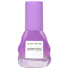 Glow Recipe Blackberry Retinol Blemish Serum NIB bottle with black and purple packaging, designed for skincare and blemish control