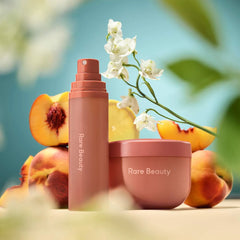 Rare Beauty Find Comfort body and hair fragrance mist with Niacinamide, NWOB, featuring elegant packaging and spray nozzle.