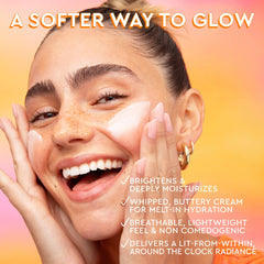 Glow Recipe Cloudberry Bright Refillable Cream moisturizer jar with pink and white packaging, illustrating the beauty product.