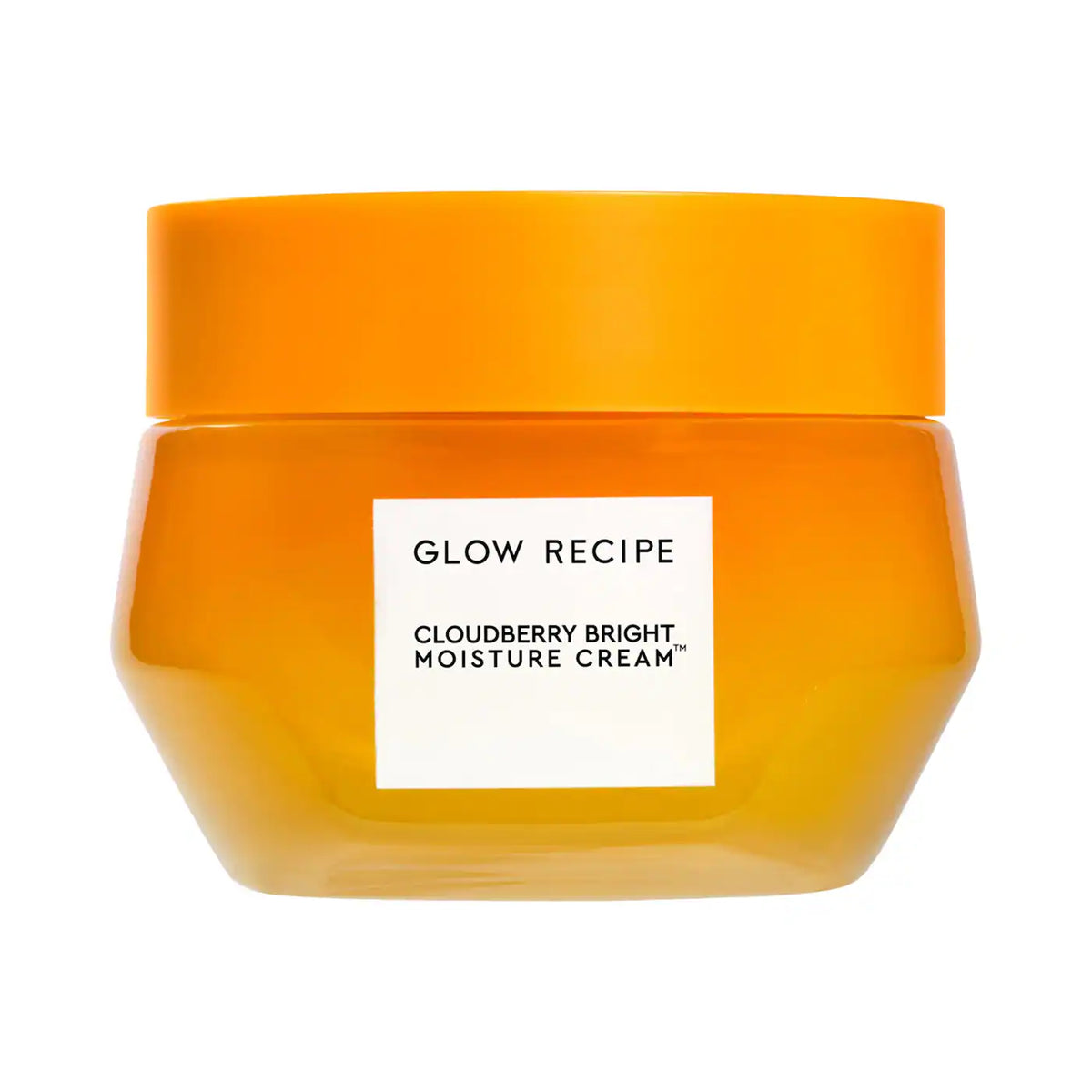 Glow Recipe Cloudberry Bright Refillable Cream Moisturizer in 50ml jar, featuring a sleek white container with a silver lid.