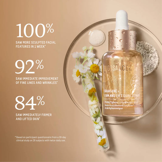 Biossance  Firm and Lift Hydrating Dual Serum with Hyaluronic Acid + Squalane