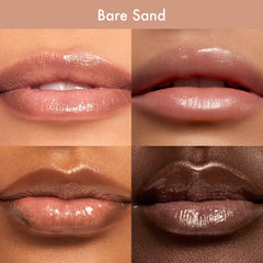 Summer Fridays Dream Lip Oil in multiple shades, featuring a glossy finish and natural look, displayed in a beauty product image.