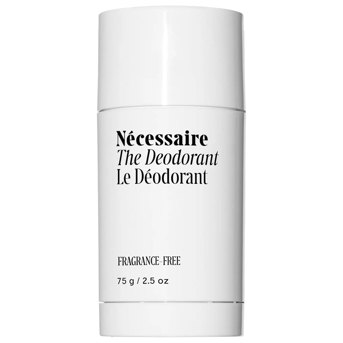 Nécessaire fragrance-free aluminum-free deodorant stick, natural skincare product for odor protection and freshness.