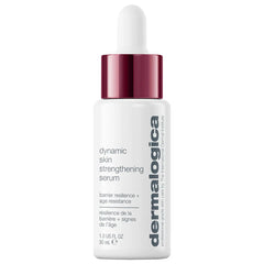 Dermalogica Dynamic Skin Strengthening Serum 30ml bottle, clear skincare serum with a pump dispenser, new in box.