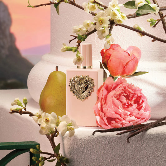 Dolce & Gabbana My Devotion Eau de Parfum Intense with peony and vanilla in a 50ml bottle, new and unopened.
